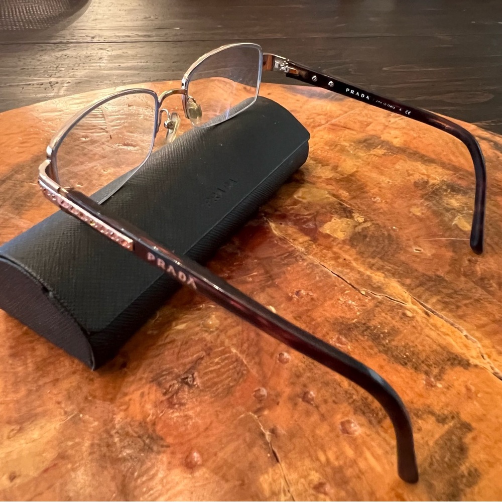 Prada Silver Rectangular Glasses - image 6